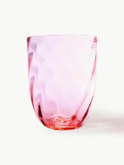 Mondgeblazen waterglazen Swirl, 6 stuks