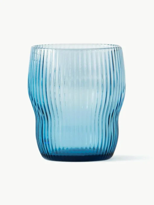 Mondgeblazen waterglazen Pum met groefstructuur, 2 stuks