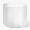 Mondgeblazen waterglazen Ripple met groefreliëf, 4 stuks