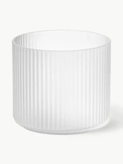 Mondgeblazen waterglazen Ripple met groefreliëf, 4 stuks