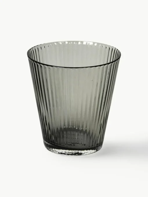 Mondgeblazen waterglazen Grand Cru van rookglas, 4 stuks