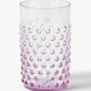Mondgeblazen waterglazen Hobnail, 6 stuks