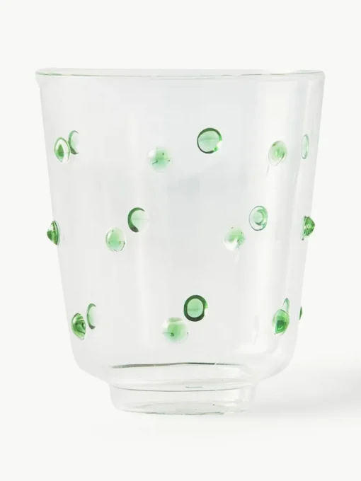 Mondgeblazen waterglazen Nob van borosilicaatglas, 2 stuks