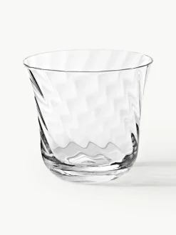 Mondgeblazen waterglazen Swirl, 4 stuks