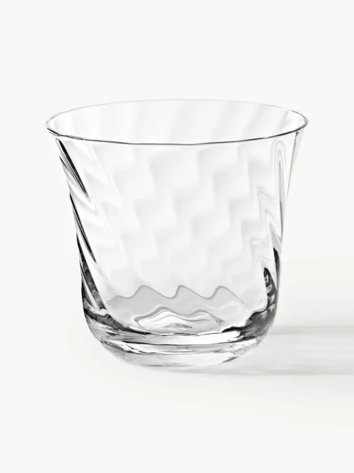 Mondgeblazen waterglazen Swirl, 4 stuks