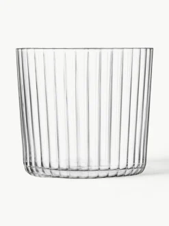 Mondgeblazen waterglazen Gio met groefstructuur, 4 stuks