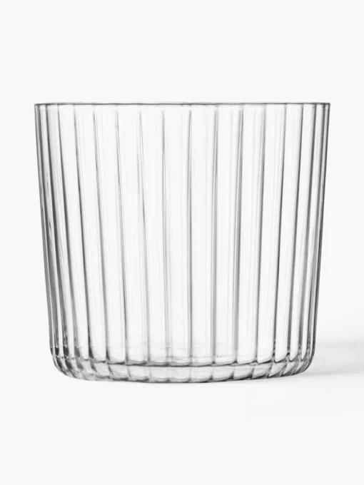 Mondgeblazen waterglazen Gio met groefstructuur, 4 stuks