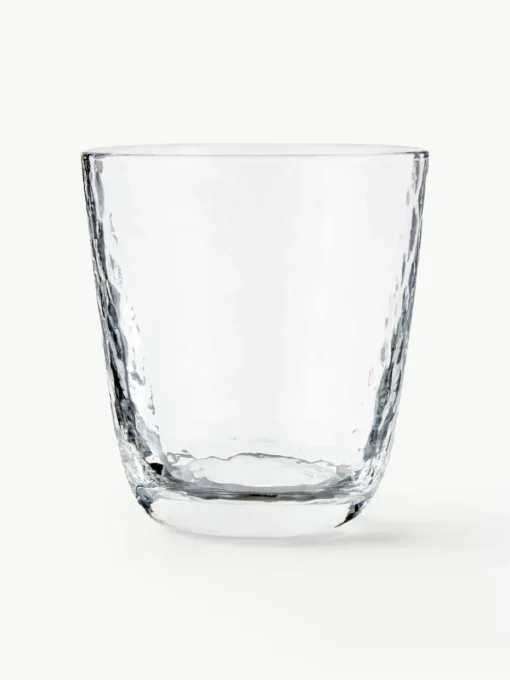 Mondgeblazen waterglazen Hammered, 4 stuks