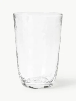Mondgeblazen waterglazen Hammered met oneven oppervlak, 4 stuks