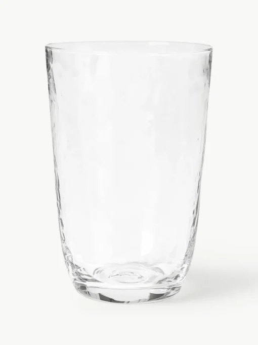 Mondgeblazen waterglazen Hammered met oneven oppervlak, 4 stuks