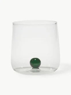 Mondgeblazen waterglazen Bilia van borosilicaatglas, 6 stuks