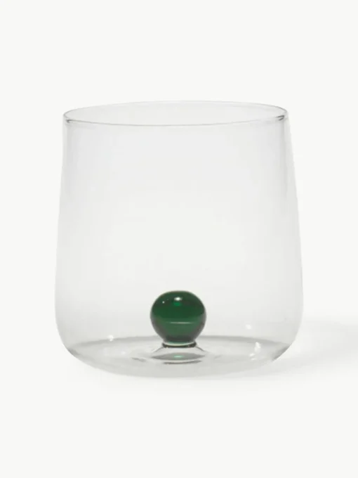 Mondgeblazen waterglazen Bilia van borosilicaatglas, 6 stuks