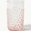 Mondgeblazen waterglazen Hobnail, 6 stuks