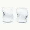 Mondgeblazen waterglazen Dimple, 2-delig