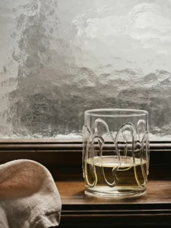 Mondgeblazen waterglazen Doodle met structuurpatroon, 2-delig