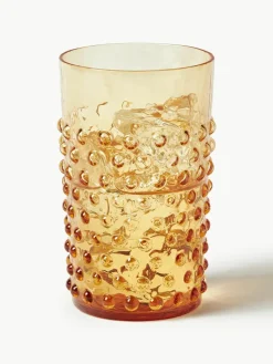 Mondgeblazen waterglazen Hobnail, 6 stuks