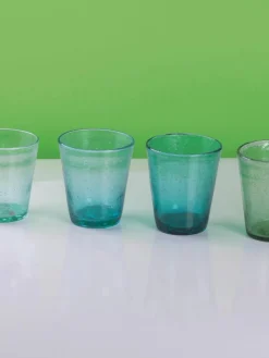 Mondgeblazen waterglazen Cancun met bubbles, 6-delig