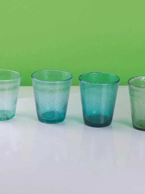 Mondgeblazen waterglazen Cancun met bubbles, 6-delig