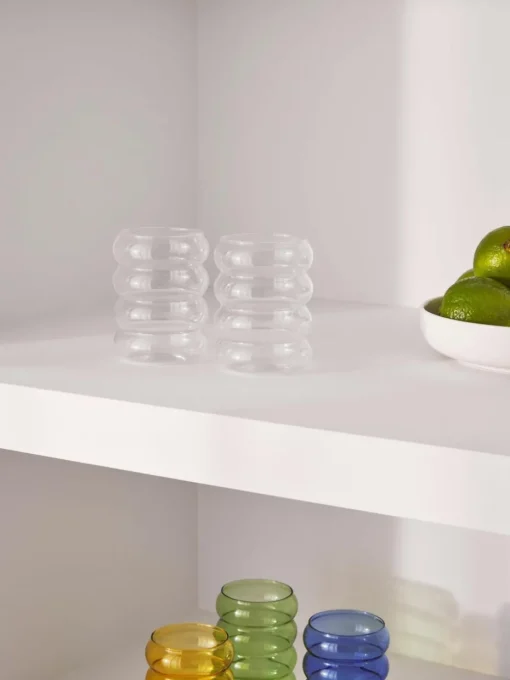 Mondgeblazen waterglazen Bubbly, 4 stuks
