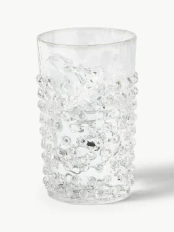 Mondgeblazen waterglazen Hobnail, 6 stuks