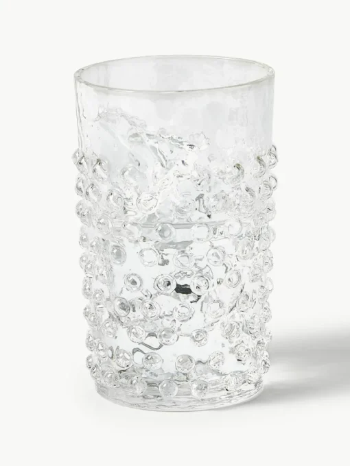 Mondgeblazen waterglazen Hobnail, 6 stuks