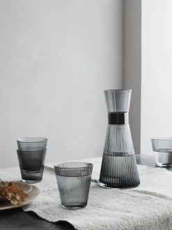 Mondgeblazen waterglazen Grand Cru van rookglas, 4 stuks