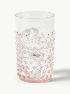 Mondgeblazen waterglazen Hobnail, 6 stuks