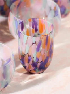 Mondgeblazen waterglazen Big Confetti, 6 stuks