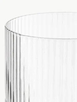 Mondgeblazen waterglazen Ripple met groefreliëf, 4-delig