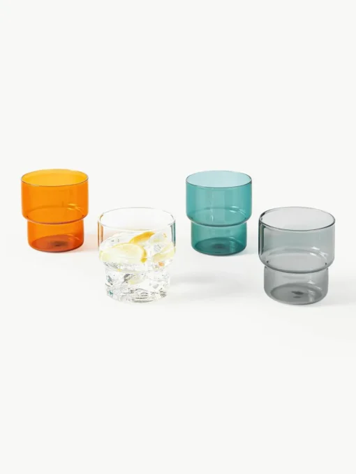 Mondgeblazen waterglazen Gustave, 4 stuks