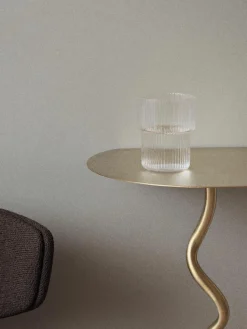 Mondgeblazen waterglazen Ripple met groefreliëf, 4-delig