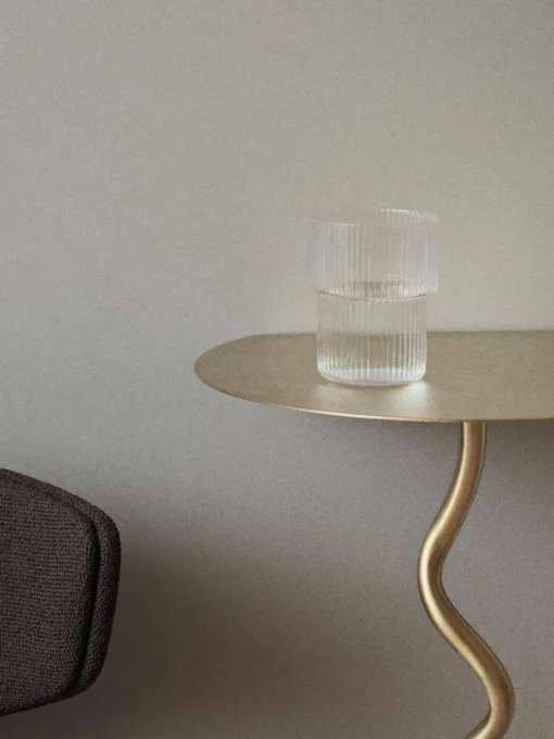 Mondgeblazen waterglazen Ripple met groefreliëf, 4-delig