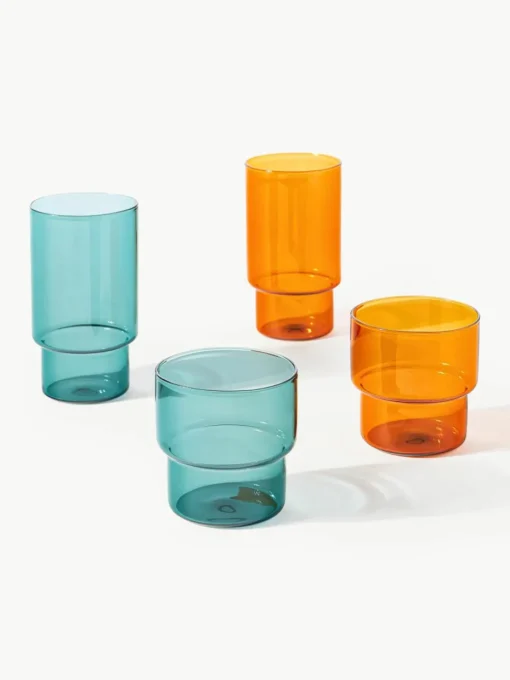 Mondgeblazen waterglazen Gustave, 4 stuks