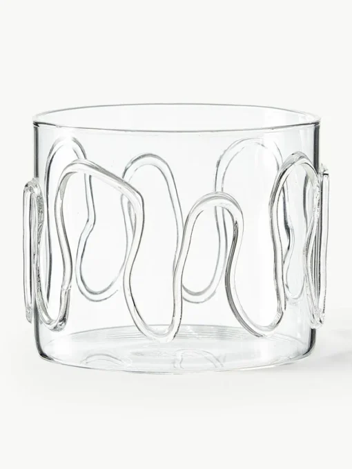 Mondgeblazen waterglazen Doodle met structuurpatroon, 2-delig