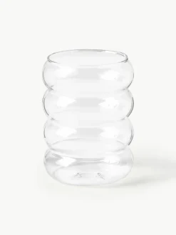 Mondgeblazen waterglazen Bubbly, 4 stuks