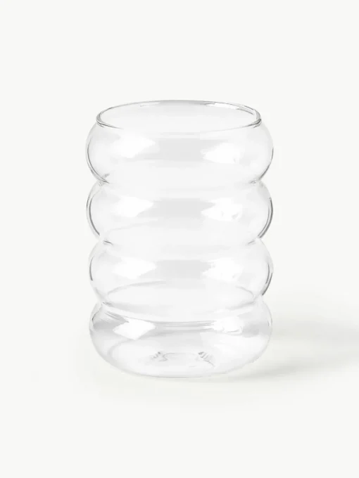 Mondgeblazen waterglazen Bubbly, 4 stuks