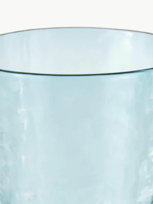 Mondgeblazen waterglazen Hammered, 4 stuks