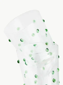 Mondgeblazen waterglazen Nob van borosilicaatglas, 2 stuks