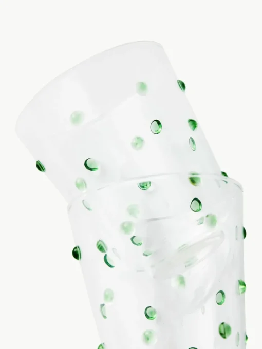 Mondgeblazen waterglazen Nob van borosilicaatglas, 2 stuks