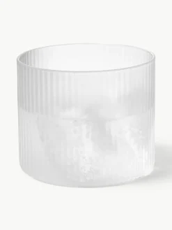 Mondgeblazen waterglazen Ripple met groefreliëf, 4 stuks