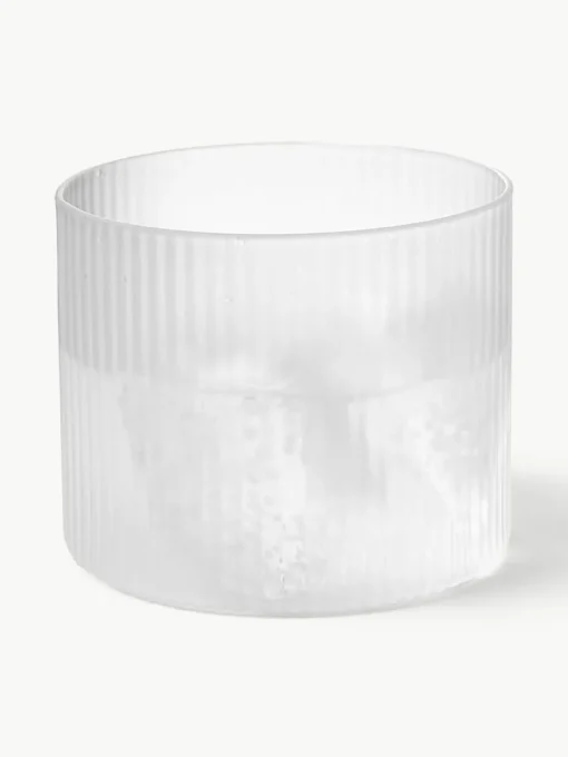 Mondgeblazen waterglazen Ripple met groefreliëf, 4 stuks