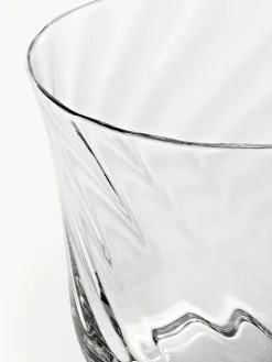 Mondgeblazen waterglazen Swirl, 4 stuks