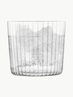 Mondgeblazen waterglazen Gio met groefstructuur, 4 stuks