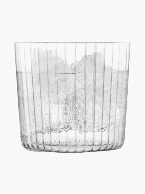 Mondgeblazen waterglazen Gio met groefstructuur, 4 stuks