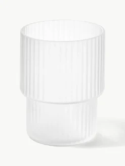 Mondgeblazen waterglazen Ripple met groefreliëf, 4-delig