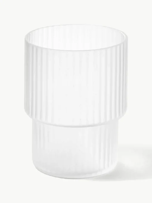 Mondgeblazen waterglazen Ripple met groefreliëf, 4-delig