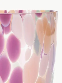 Mondgeblazen waterglazen Big Confetti, 6 stuks