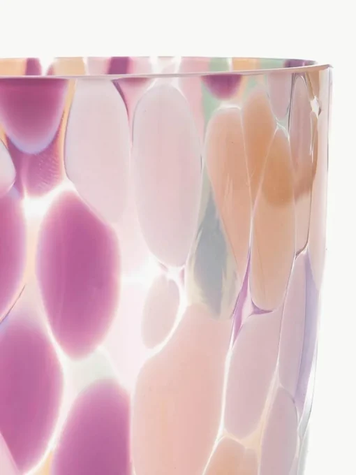 Mondgeblazen waterglazen Big Confetti, 6 stuks