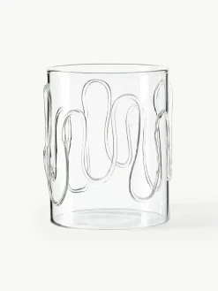 Mondgeblazen waterglazen Doodle met structuurpatroon, 2-delig