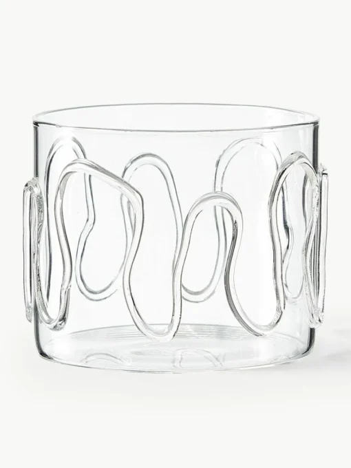 Mondgeblazen waterglazen Doodle met structuurpatroon, 2-delig